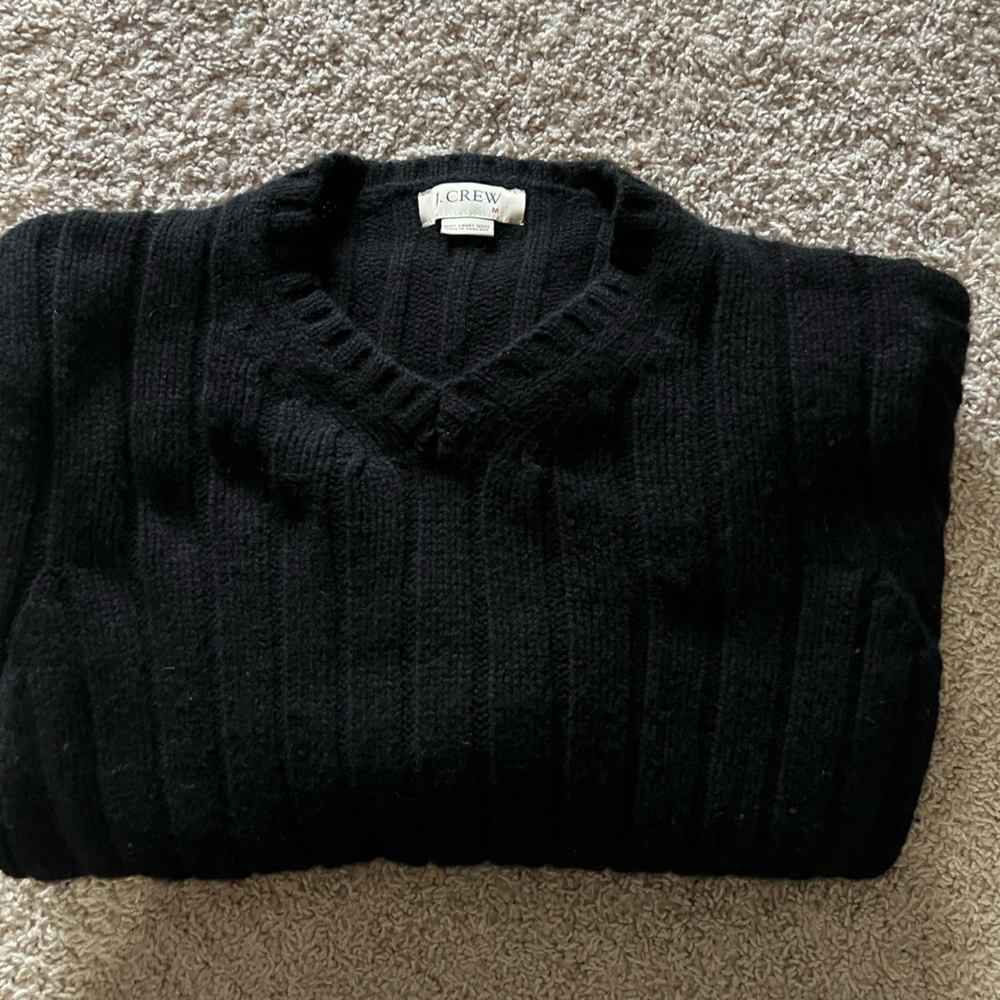 Medium J Crew 100% Lambs Wool V Neck Sweater